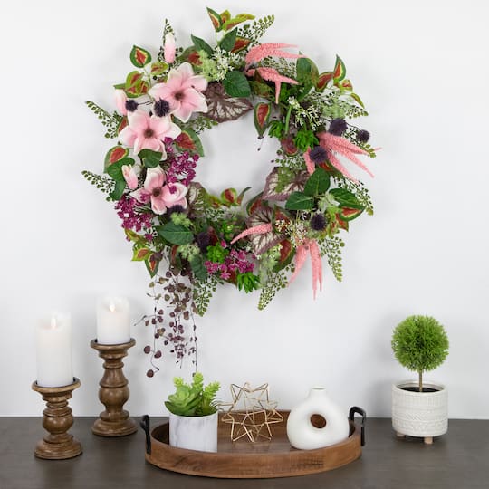 24" Succulent & Fern Wreath